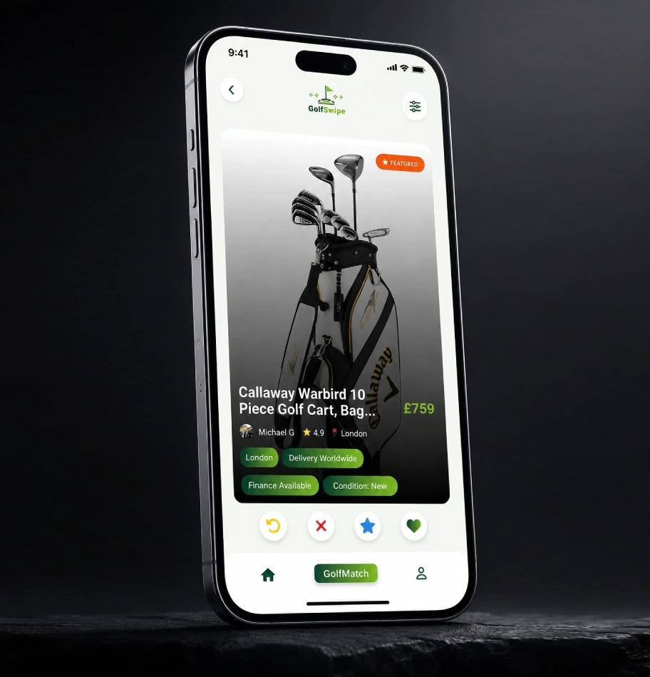 GolfSwipe marketplace — browse and trade golf gear with confidence
